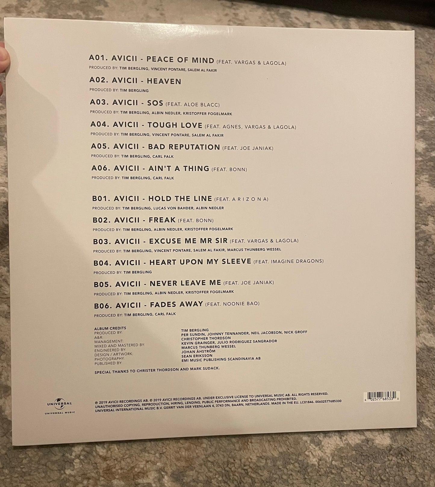 Avicii – TIM (LP, 2019) – Posthumous Studio Album (Near Mint / UK / Great Condition)