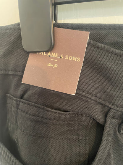 Men’s Fairlane & Sons Black Slim Fit Trousers