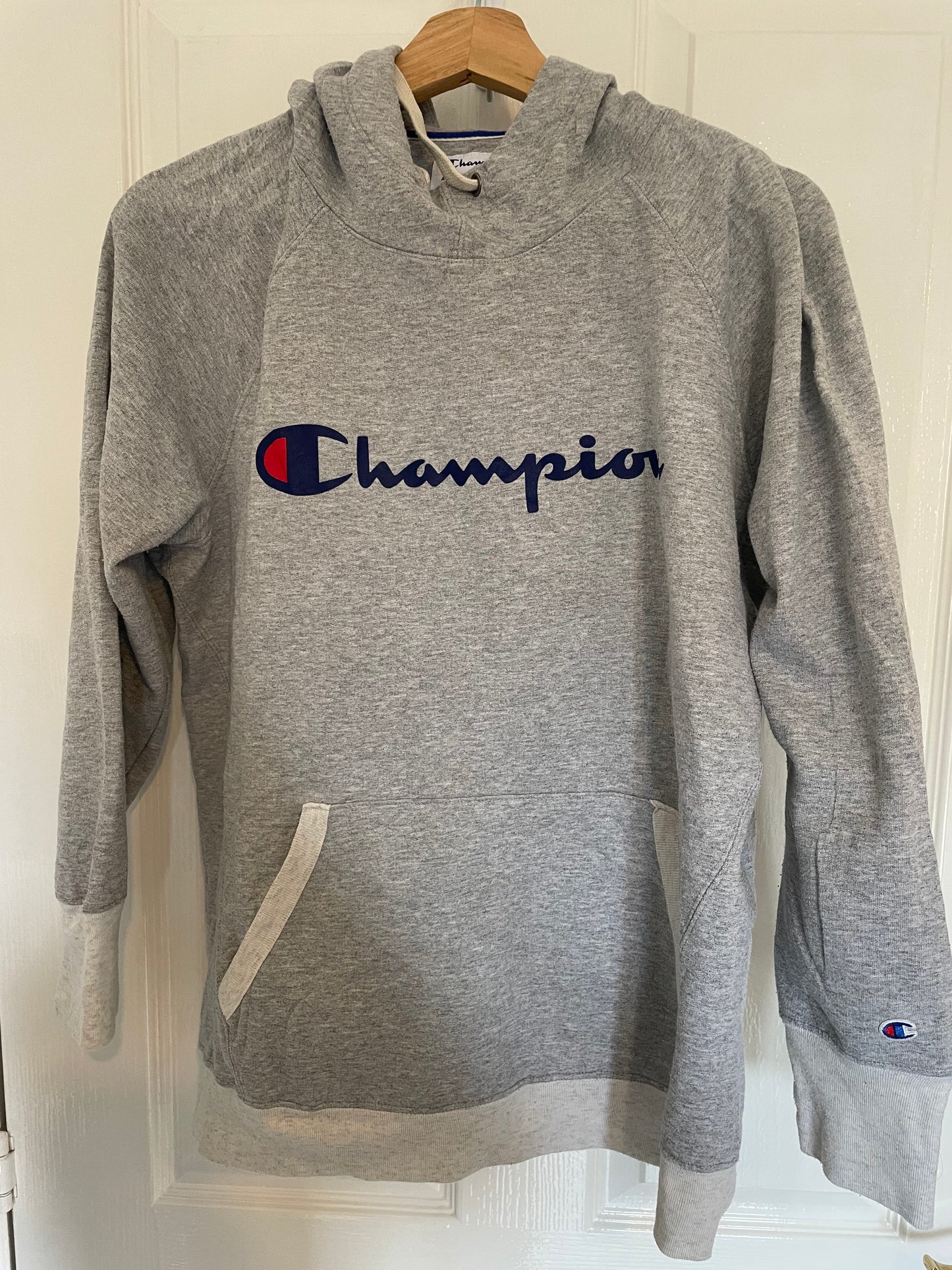Champion Hoodie Grey and White