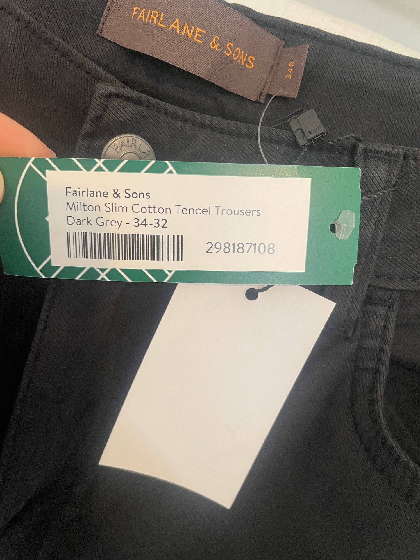 Men’s Fairlane & Sons Black Slim Fit Trousers