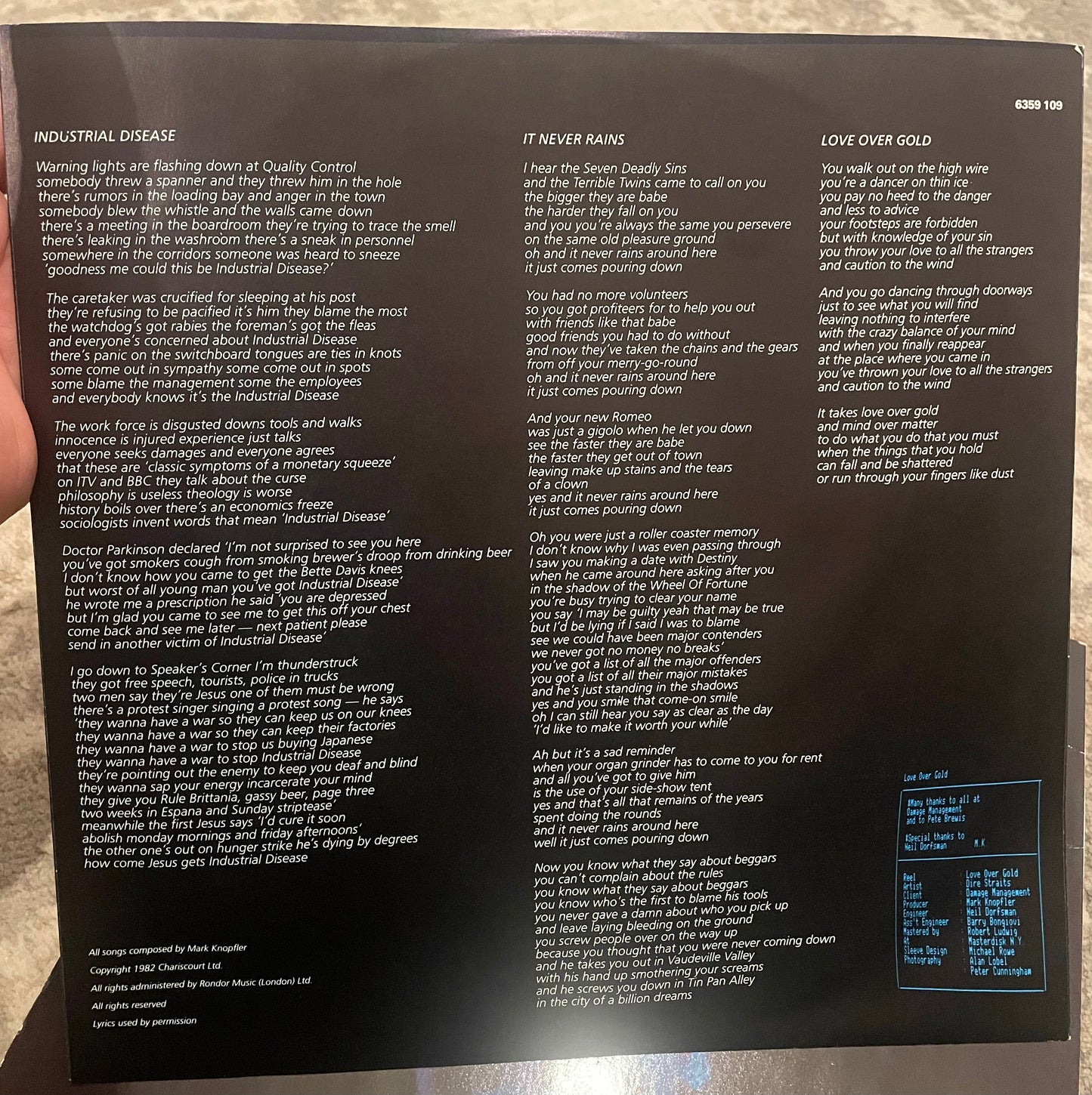 Dire Straits – Love Over Gold (1982 UK Original Pressing – Vertigo 6359 109) – Great Condition